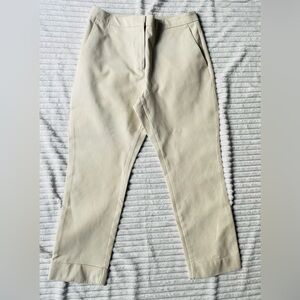 Ann Taylor high-waisted cream straight leg pants 
Size 8